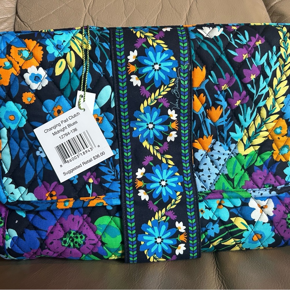 Vera Bradley Baby Changing Pad Clutch Midnight Blues NEW